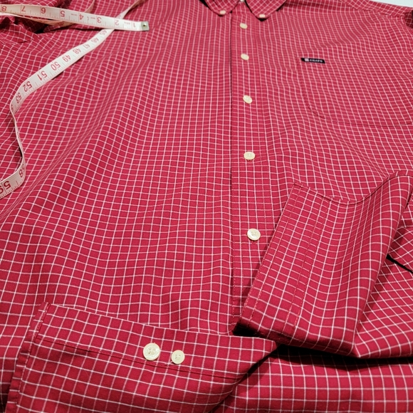 Chaps Easy Care Red & White Button Down Shirt Men's Size XXL - Picture 10 of 15